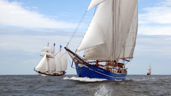 Arriving the finish of the Schooner Race