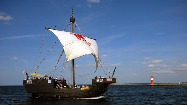 Pommernkogge Ucra zur Hanse Sail 2025