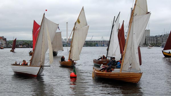 Small fishing boats regatta Flensburg